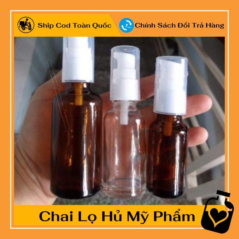 Chai Chiết Mĩ Phẩm ❤ Chai thủy tinh xịt giọt 20ml,30ml chiết mỹ phẩm, dầu gội, sữa tắm, serum , , phụ kiện du lịch