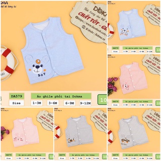 Dokma áo gile phối tai 3-12m da579
