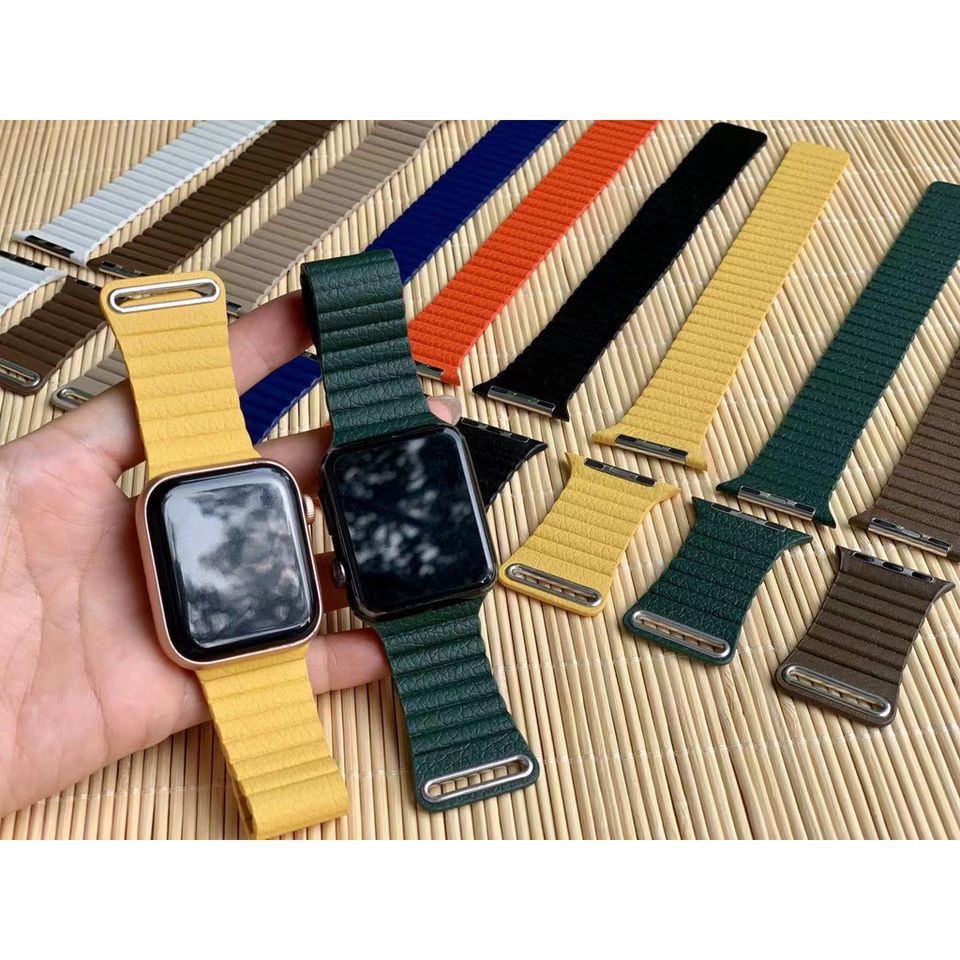 Dây da leather loop khoá nam châm cho Apple Watch đồng hồ thông minh iWatch Series 1/2/3/4/5/6/SE size 38/40/42/44