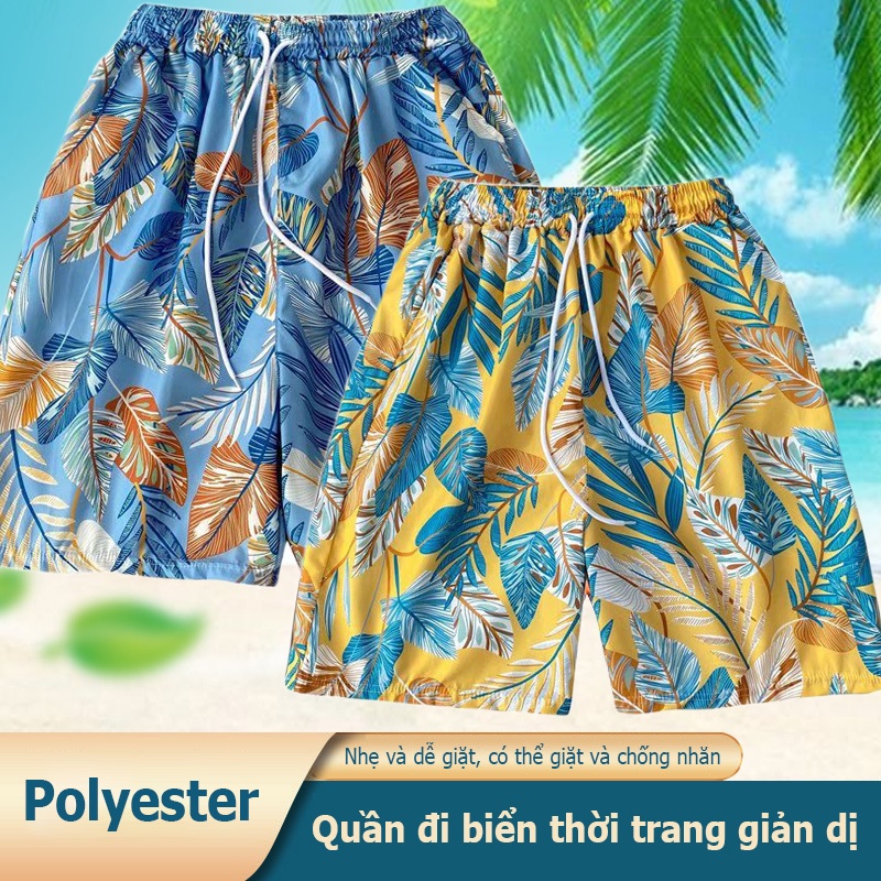 (1 cái, M-3XL) quần short đi biển chất lượng cao cho nam và nữ, vải in thoáng khí phong cách thời trang lỏng lẻo
