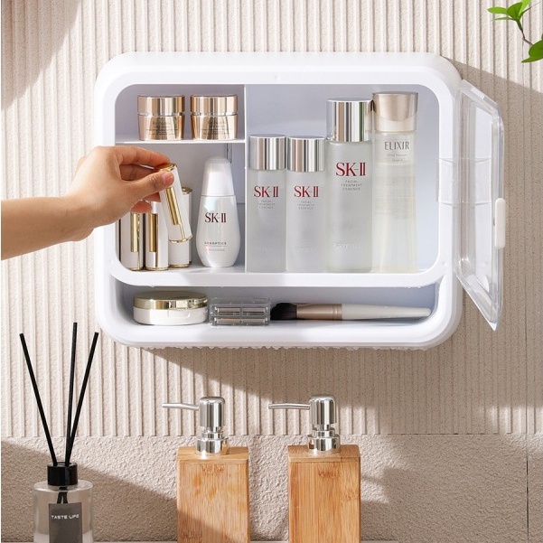Kệ đựng mỹ phẩm treo tường, hộp tủ thuốc y tế gia đình gắn tường tiết kiệm diện tích