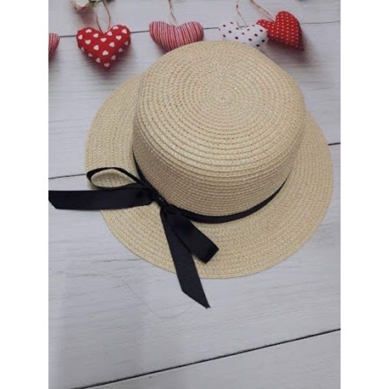 Mũ ,nón cói đi biển vành nhỏ thắt nơ dễ thương hàng chuẩn đẹp