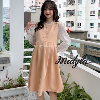 Đầm bầu Medyla - Váy bầu công sở vitex phối tơ - Đầm bầu dự tiệc thiết kế Medyla  - V298