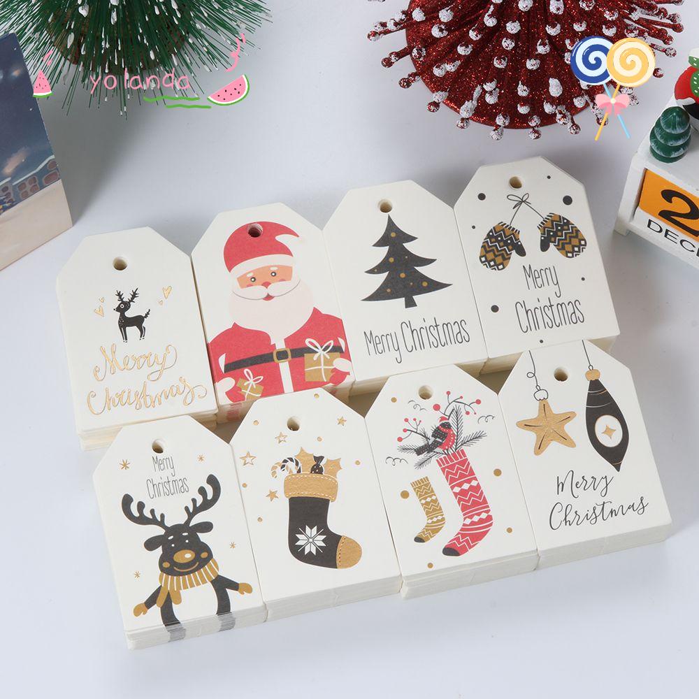 Set 50 Nhãn Giấy Hình Ông Già Noel Trang Trí Giáng Sinh
