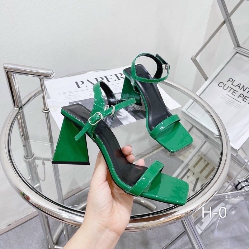 Giày Sandal Cao Gót Nữ 9 Phân Gót Tam Giác Mẫu Mới - MS 119