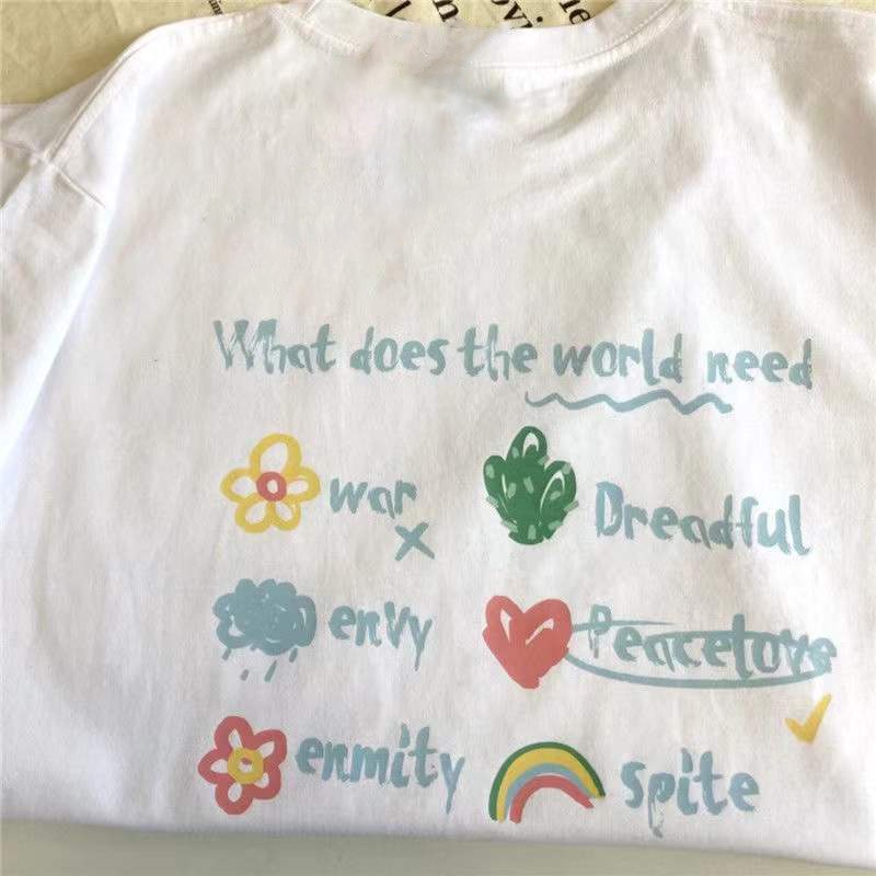 NRVP Áo thun 100% cotton tay ngắn cổ tròn thời trang mùa hè phong cách Hàn Quốc cho nữ