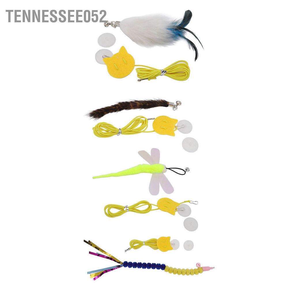 Đồ chơi treo có thể điều chỉnh với dây lông vũ và chuông cho mèo cưng