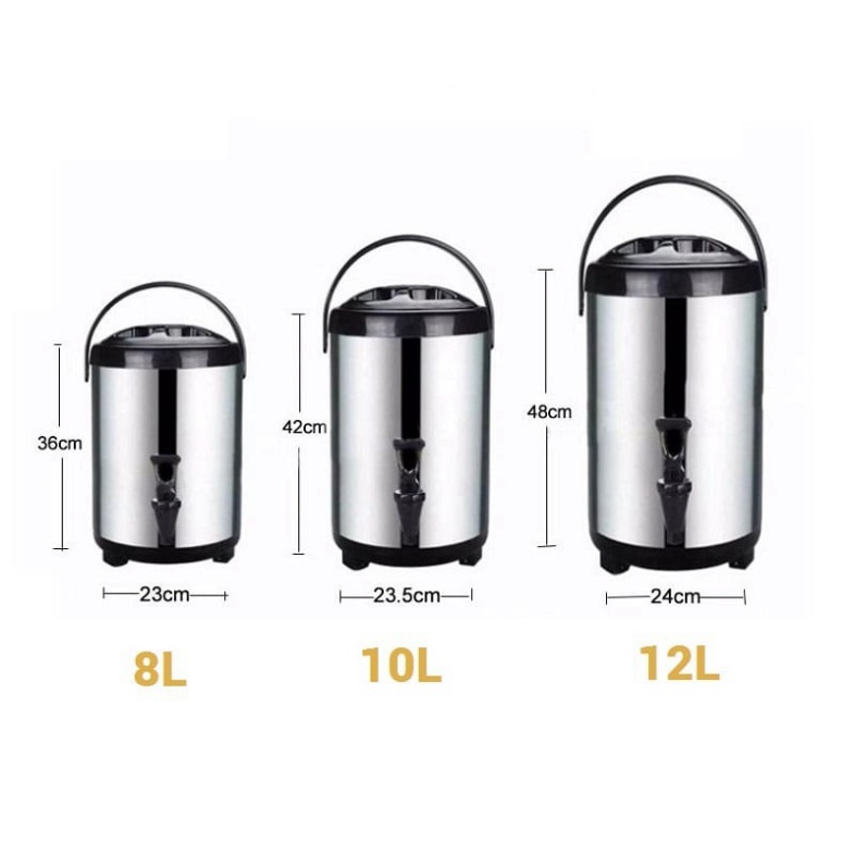 GIÁ SỈ TẠI XƯỞNG Bình ủ trà 3 lớp inox 304 dày dặn đẹp giá rẻ các cỡ 6l-8l-10l-12l