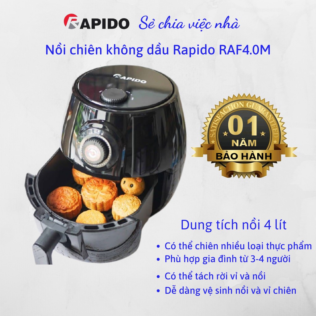 Nồi chiên không dầu 4 Lít Rapido RAF4.0M