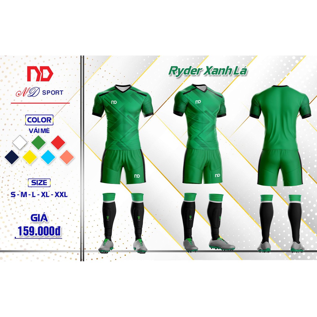 [KHUYẾN MÃI] ÁO BÓNG ĐÁ -  Quần Áo Bóng đá không logo vãi mè cao cấp Ryder