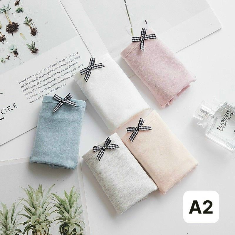 [Mã 12FASHIONSALE1 giảm 10K đơn 50K] Quần Lót Cotton Nữ Phối Nơ Kháng Khuẩn Chất Mềm Mịn Thoáng Mát | BigBuy360 - bigbuy360.vn