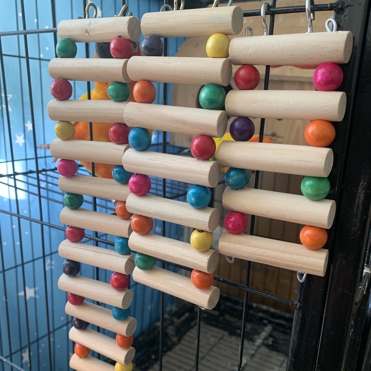 Đồ Chơi Cầu Thang Leo Trèo Bằng Gỗ Cho Vẹt