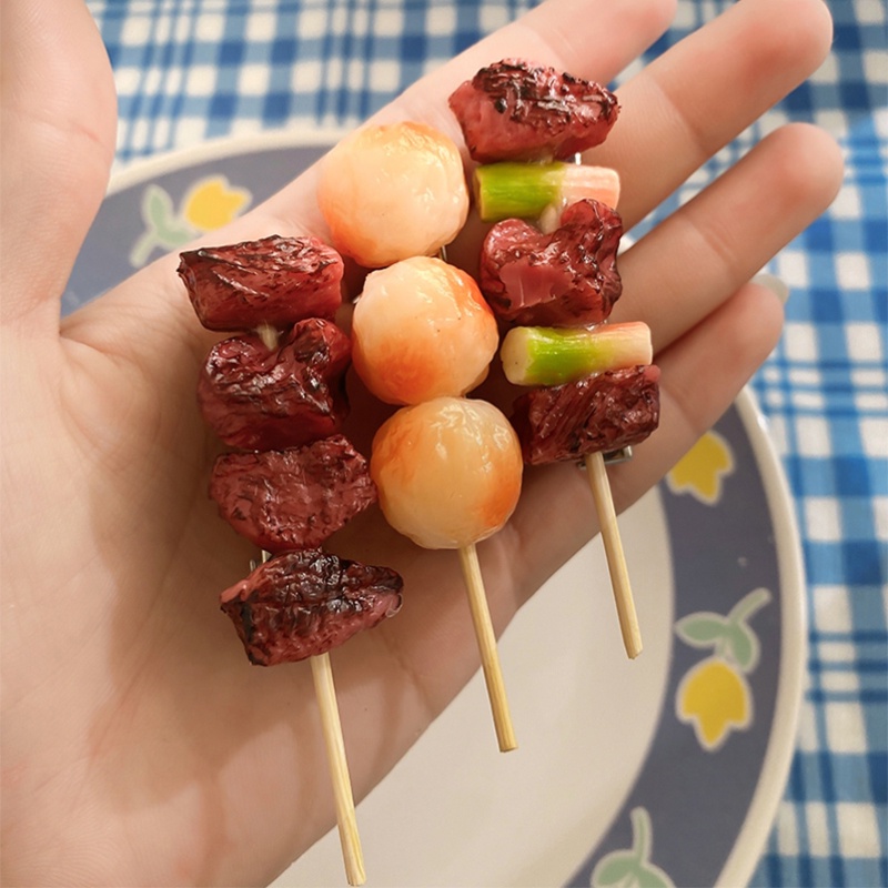 Kẹp tóc thiết kế xiên thịt nướng cá viên rau củ quả mô phỏng đáng yêu vui nhộn dành cho nữ