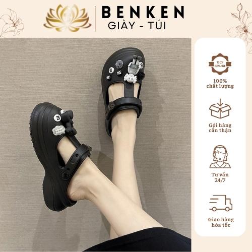Dép cross đế độn mix phụ kiện siêu hot, Dép sục cross cao cấp fullbox đi nhẹ chống trượt