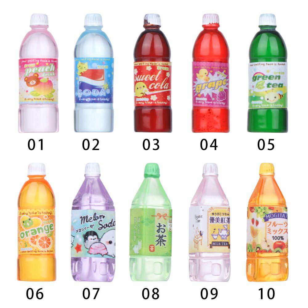 Set 10 Mô Hình Chai Nước Uống Mini Cho Nhà Búp Bê ob11