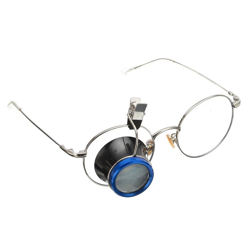 Clip-On Eyeglass Magnifier Loupes Magnifying Lens Repair Tool Random Blue / Red