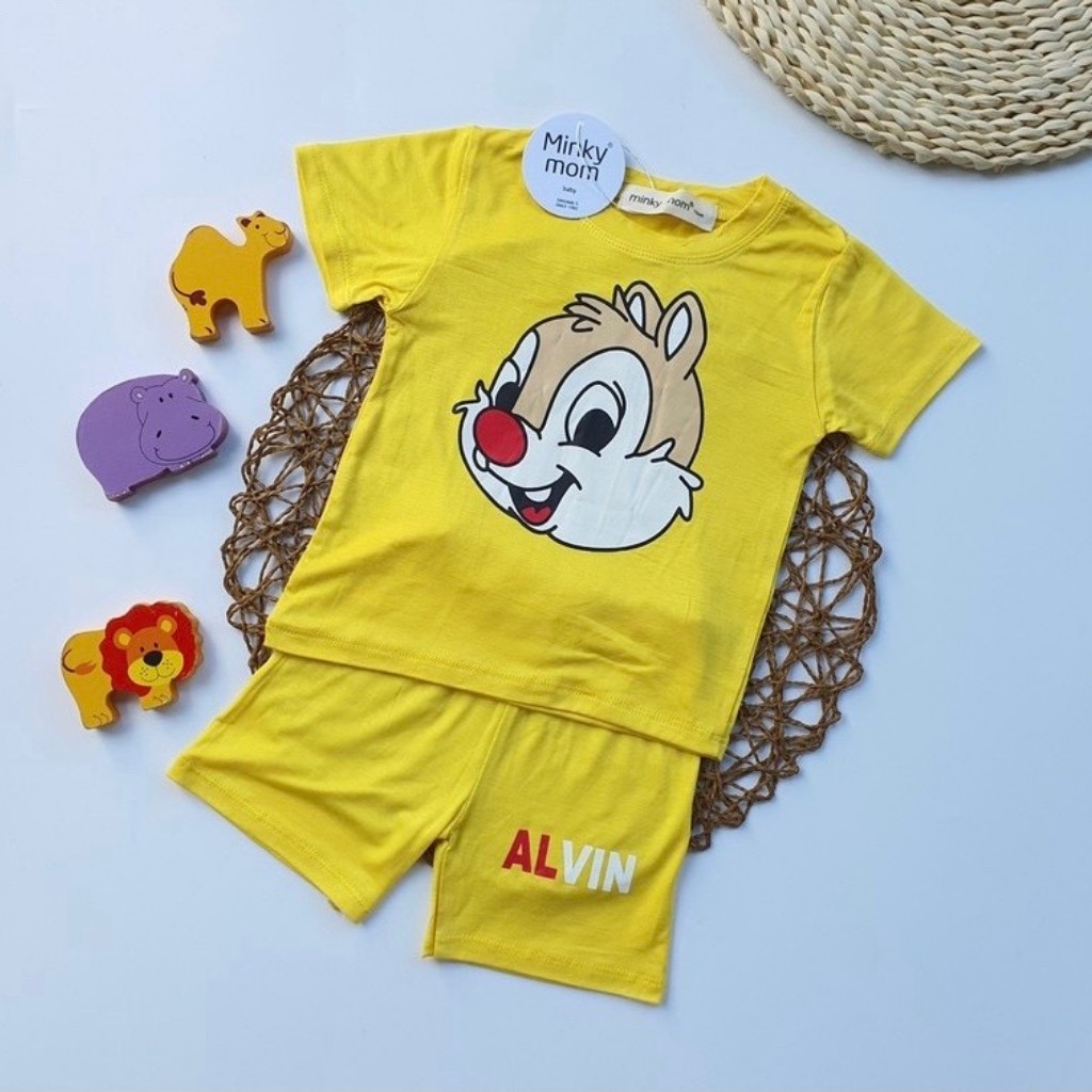 Bộ Thun Lạnh Minky Mom Cao Cấp  Bộ Thun Lạnh Cộc Tay Cho Bé trai bé gái