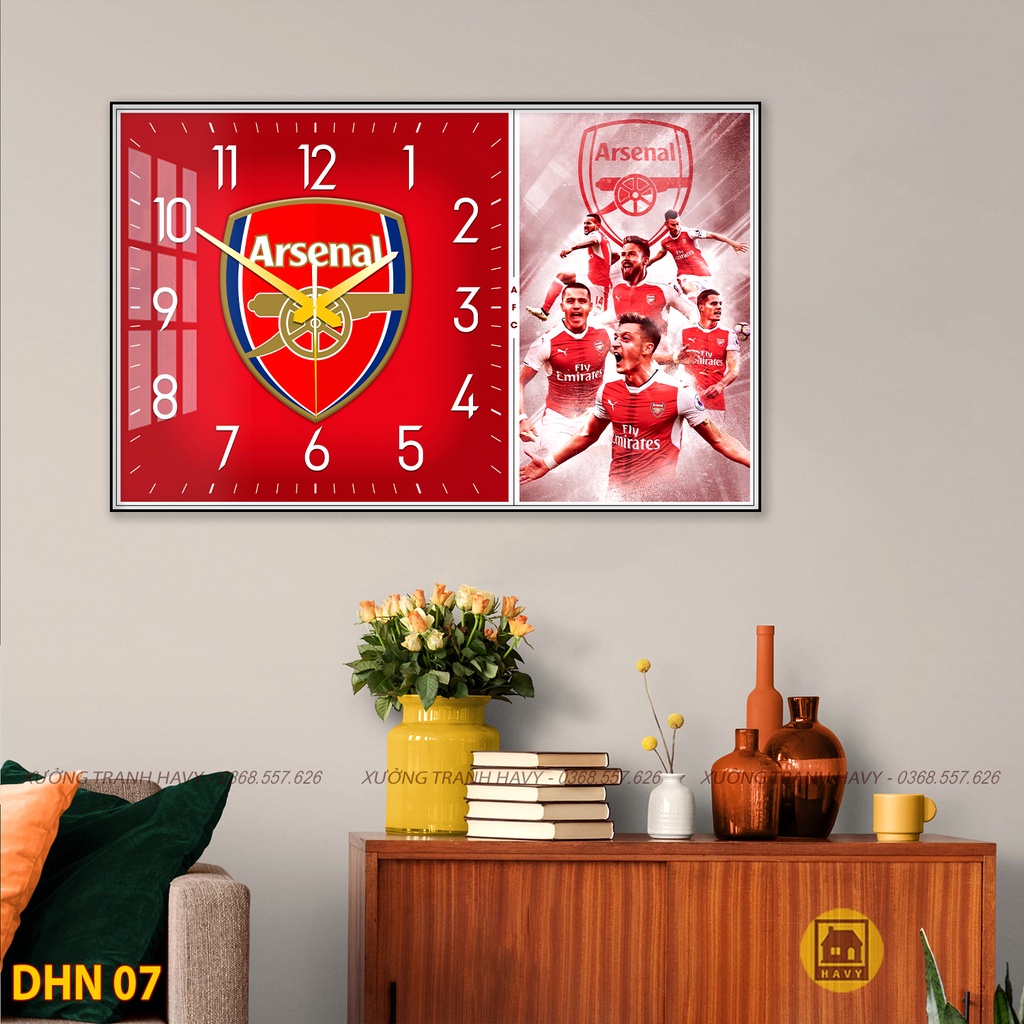 Đồng hồ Arsenal - phom chữ nhật