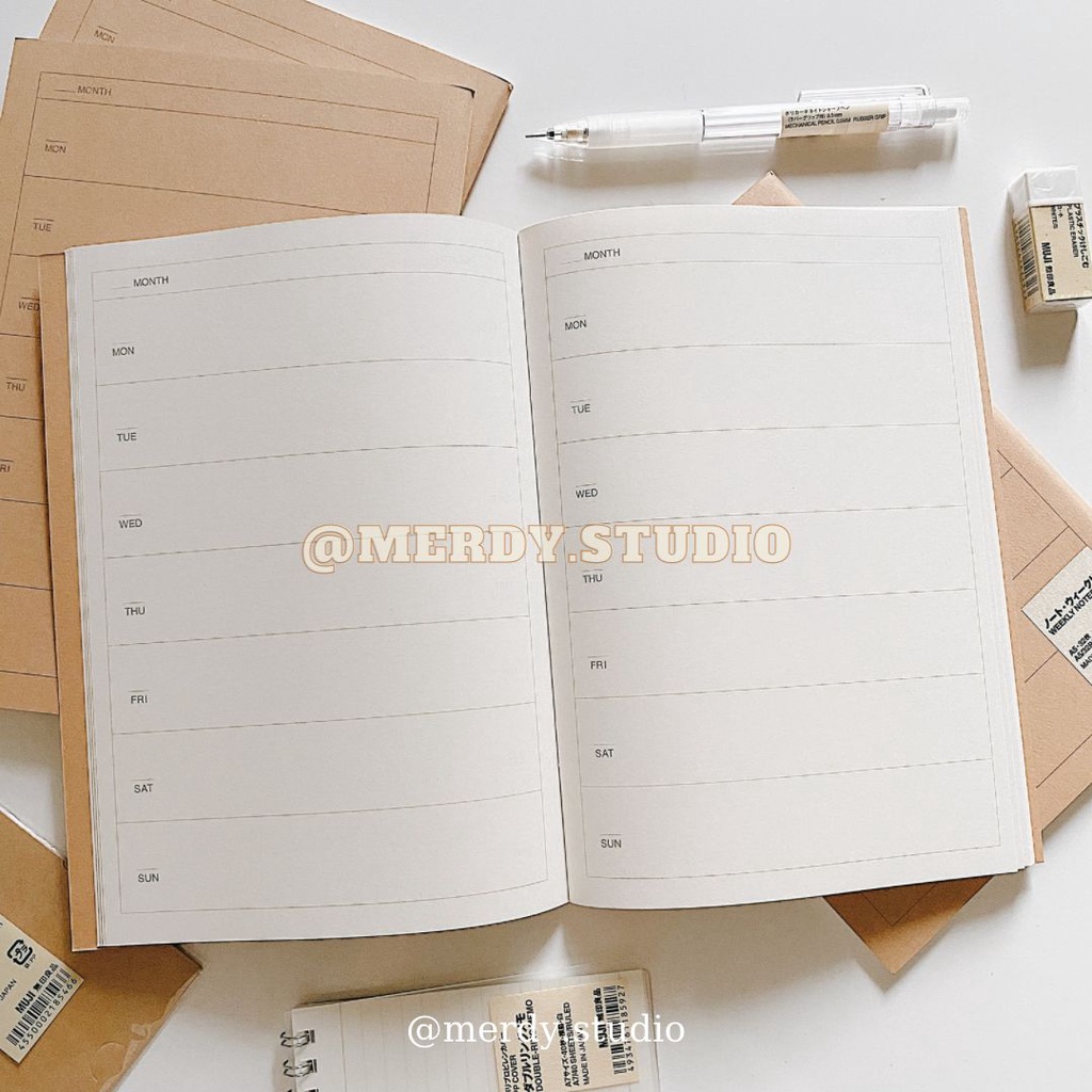 Weekly planner sổ MUJI lập kế hoạch theo tuần - ảnh thật, có bill