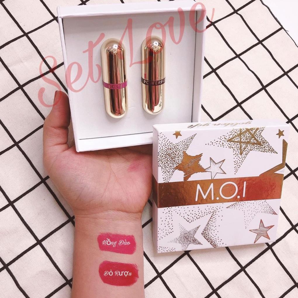 Son Thỏi Mini - Set 2 Thỏi Love M.O.I Hồ Ngọc Hà - Golden Gift | BigBuy360 - bigbuy360.vn