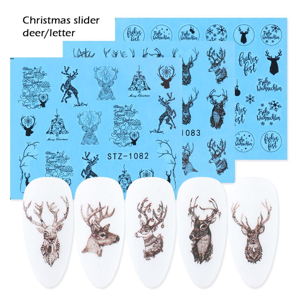 EUTUS 16 Sticker Dán Móng Hình Nai Sừng Tấm