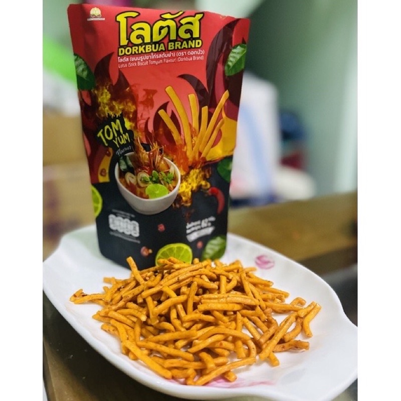 Bim bim que thái Lan hiệu Dorkbua 62g  Snack bim tăm Thái Lan ngon giòn rụm