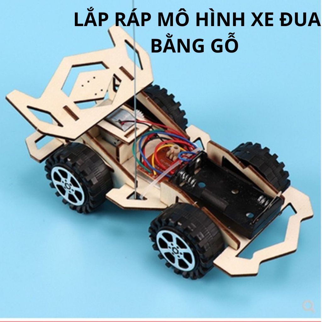 Đồ Chơi Lắp Ráp Mô Hình Xe Ô Tô Đua Chạy Bằng Pin, Chất Liệu Gỗ, Phát Triển Tư Duy Cho Các Bé