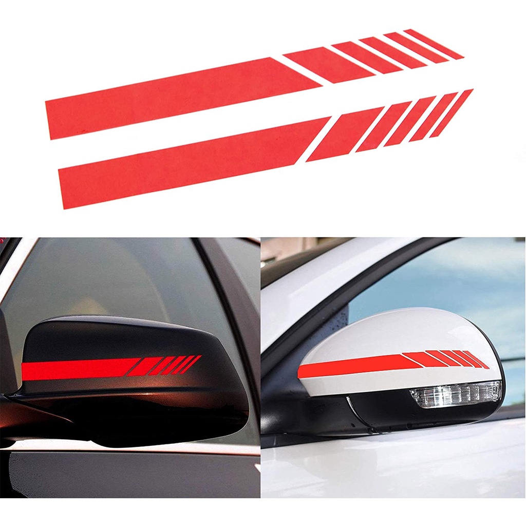 Cặp Miếng Dán Phản Quang Dán Trang Trí Sau Gương Chiếu Hậu Xe Ô Tô