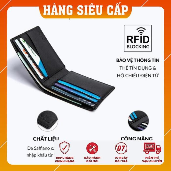 🌟 FREESHIP🌟DA THẬT 🌟 Ví da nam thời trang RBMLW 008A phong cách thanh lịch tối giản 11 ngăn chống trộm RFID MD10