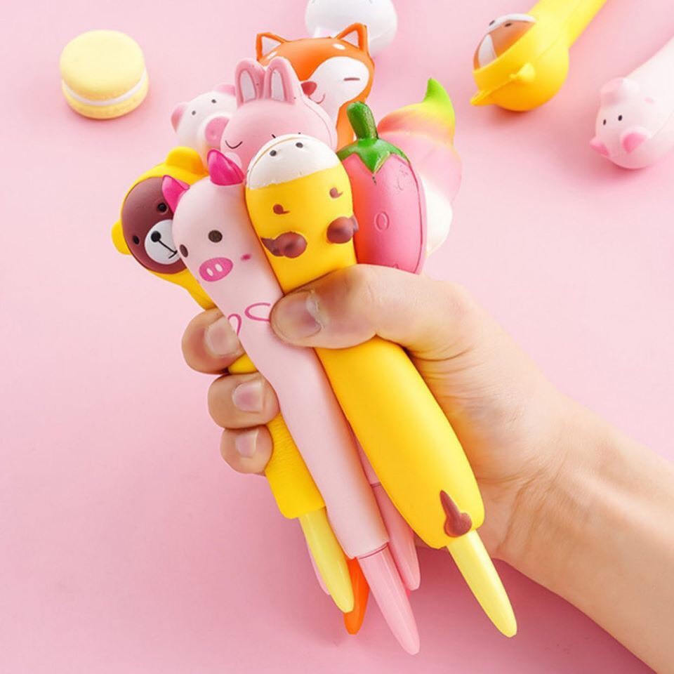 Bút Bi Squishy Cute Dễ Thương Mực Nước Đen Nét Đẹp Văn Phòng Phẩm VPB4