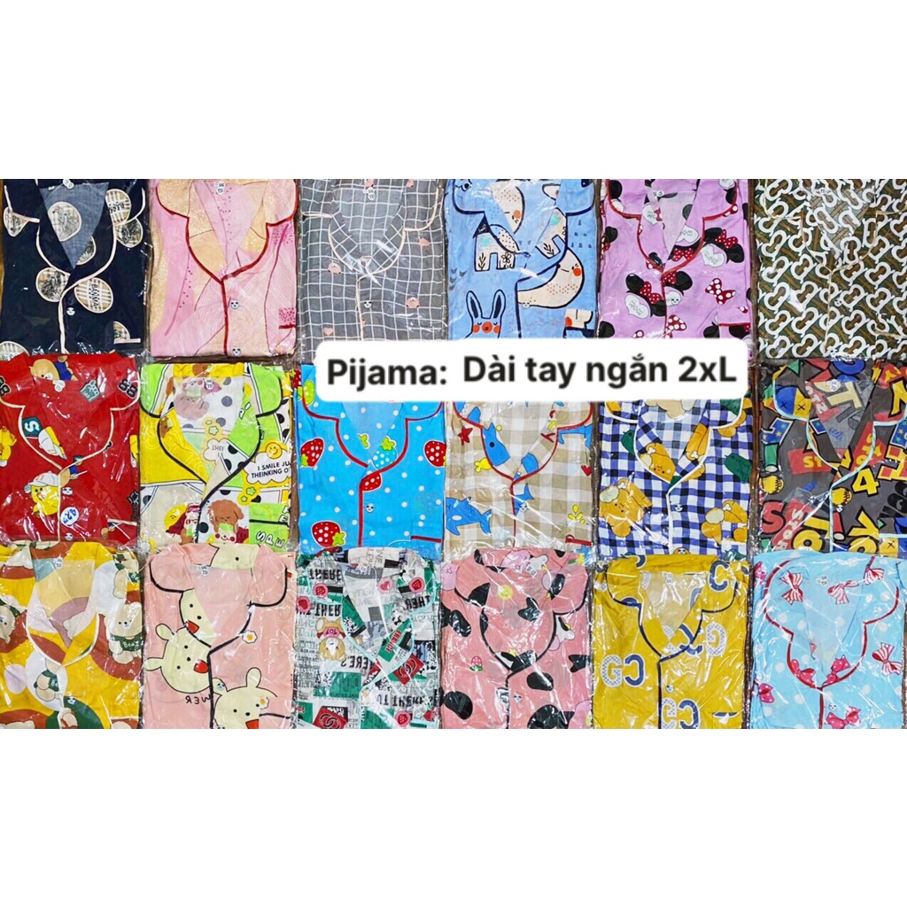 {PYJAMA4XL 61~68kg TNQD} ĐỒ BỘ TAY NGẮN QUẦN DÀI GÀI CÚC TRƯỚC TOLE LỌAI 1 CAO CẤP MẶC NHÀ