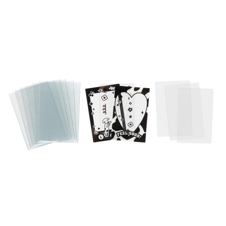 Toploader Decor ARTBOX Hàn Quốc Bọc Card Đựng Ảnh Trang Trí Photocard Polaroid 12 Tấm Họa Tiết Trắng Đen