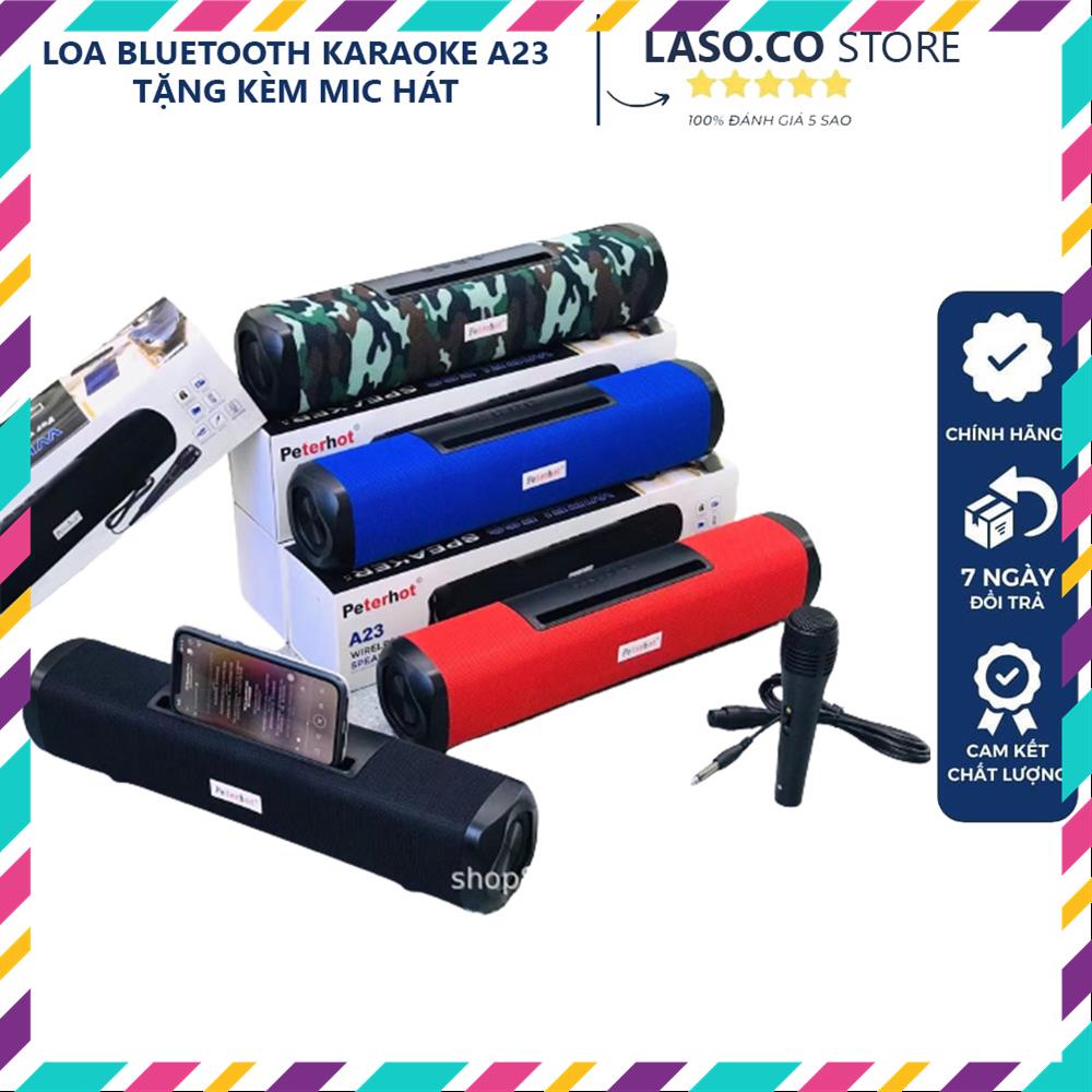 Loa Bluetooth Karaoke mini Mới A23 Công Suất Lớn Không Dây Có Mic Âm Thanh Siêu Hay Bass Khỏe + Tặng MIC hát MSP56069