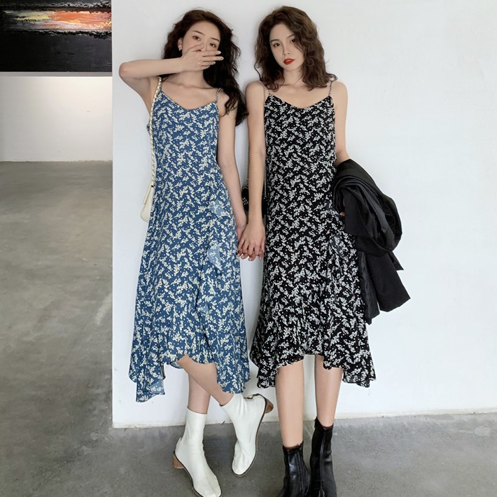Đầm Hai Dây Họa Tiết Hoa Phong Cách Hàn Quốc Cho Nữ Với 2 Màu Tùy Chọn | BigBuy360 - bigbuy360.vn