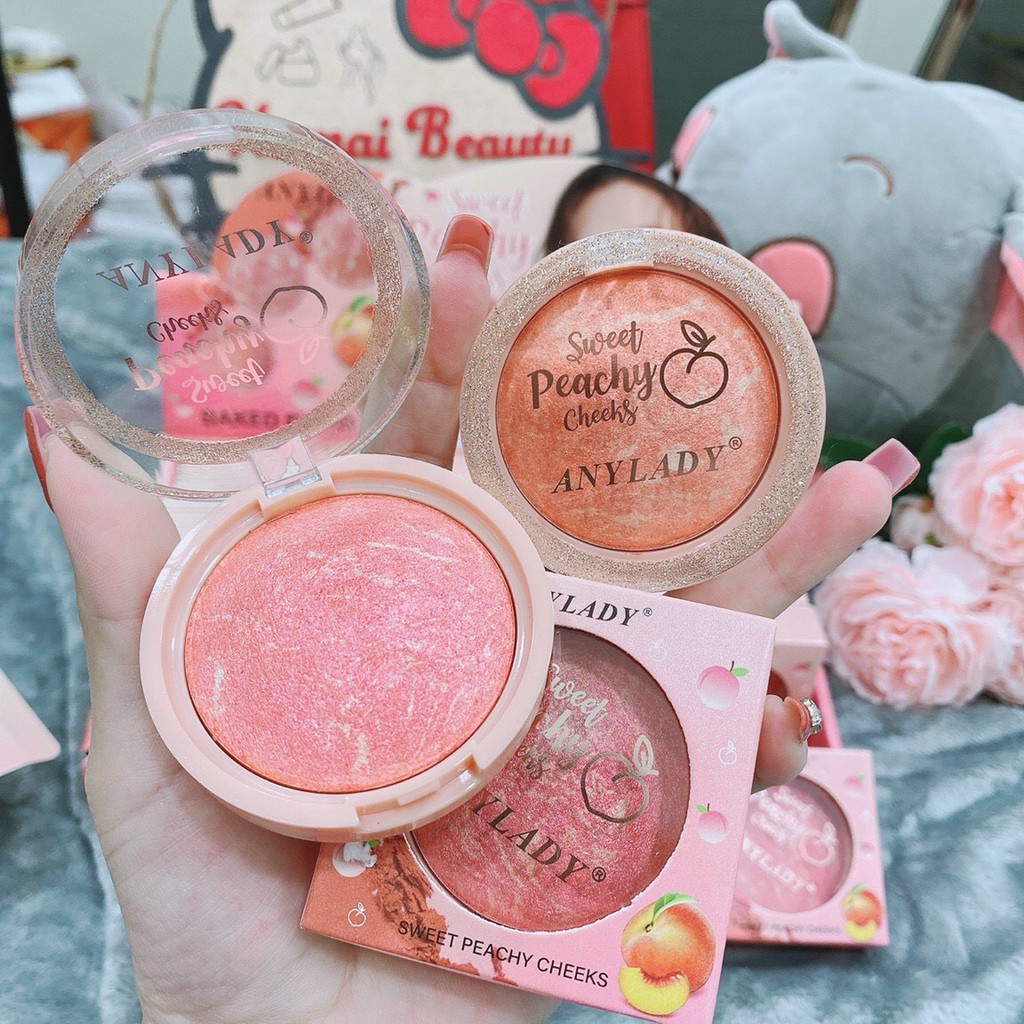 phấn má hồng mix nhũ sweet cheeks lady viền nhũ A4