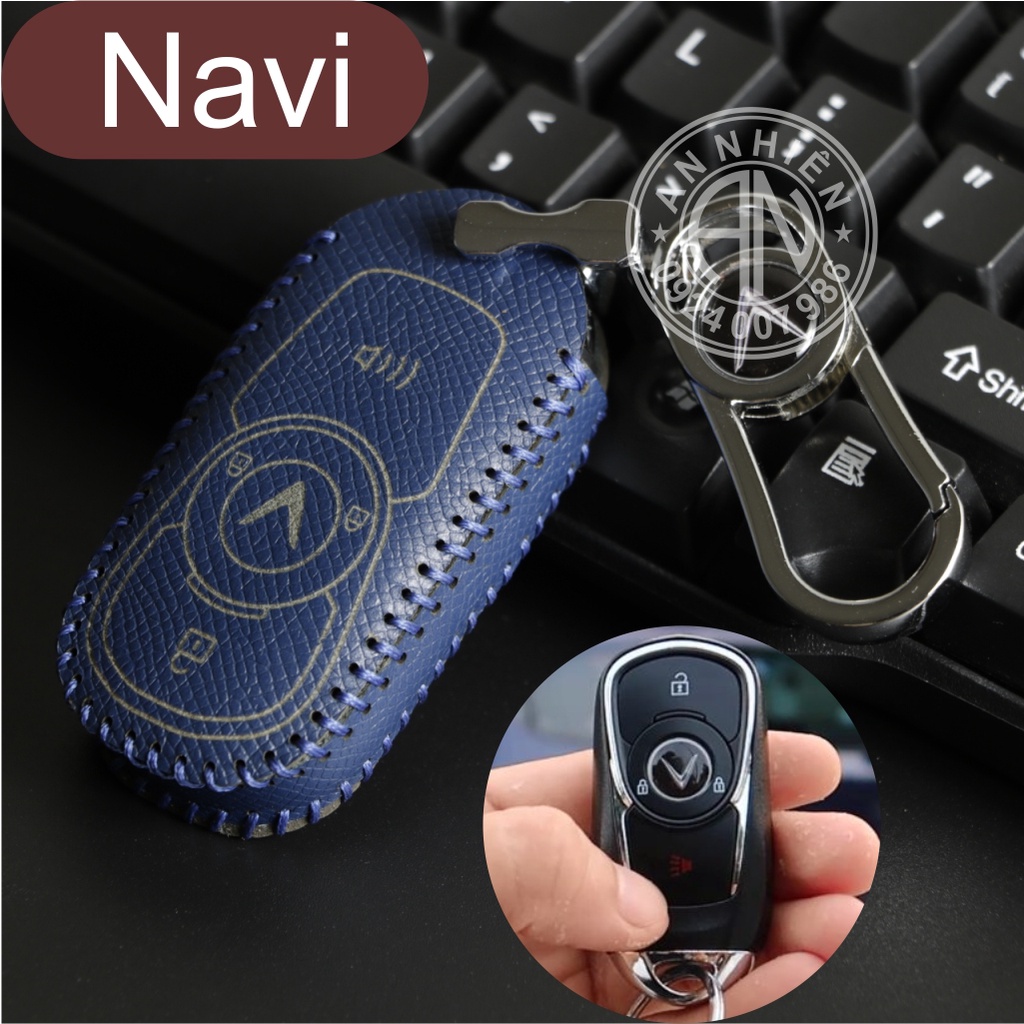 Bao da chìa khoá Vinfast Fadil - Đã độ đề nổ - Da bò thật - Khâu thủ công