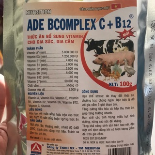 Ade bcomplex c+b12 thức ăn bổ sung vitamin cho chó mèo 100gr