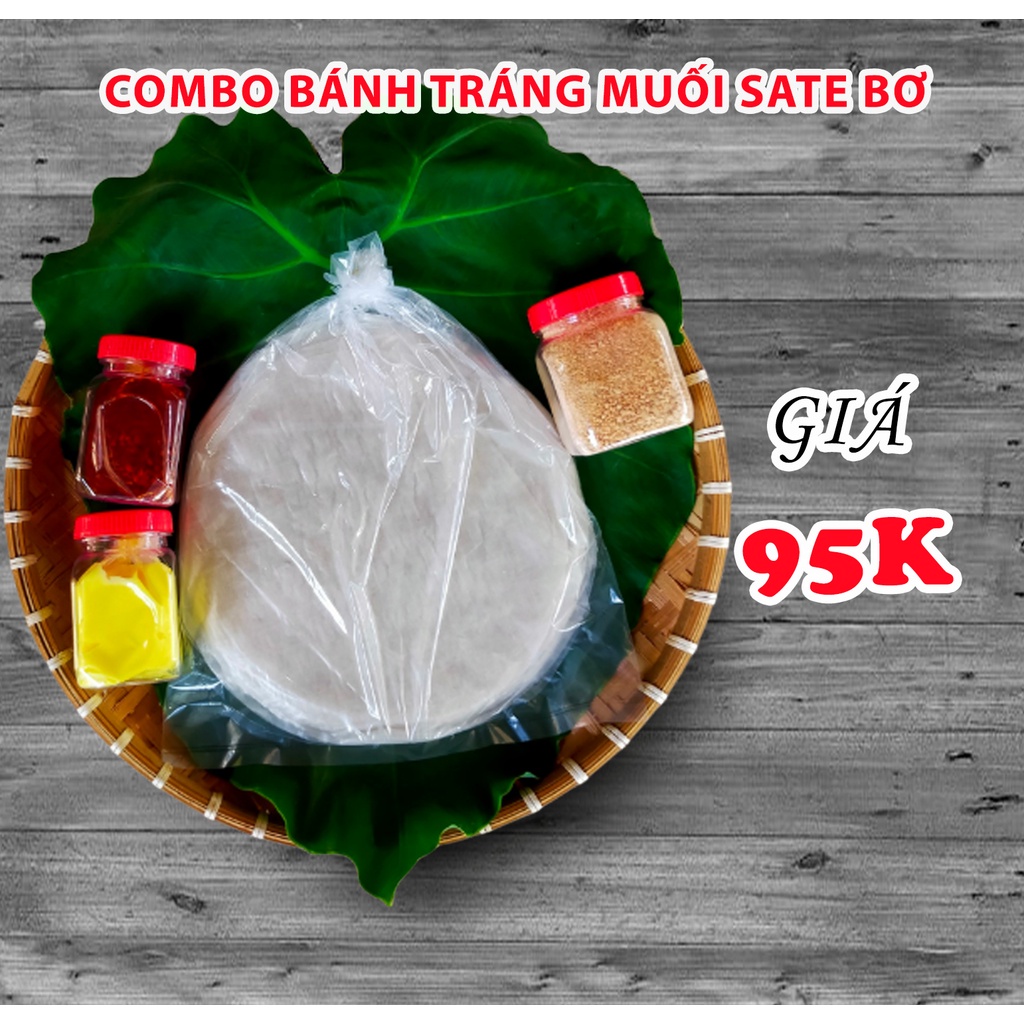 Combo 500g bánh tráng  phơi sương + hủ muối tôm + hủ sate + hủ bơ