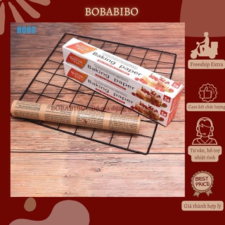 Giấy Nến Lót Nồi Chiên Không Dầu, Giấy Nến Nướng Bánh, Giấy Thấm Dầu In Hoạ Tiết Kích Thước 8 mét x 30cm Bobabibo