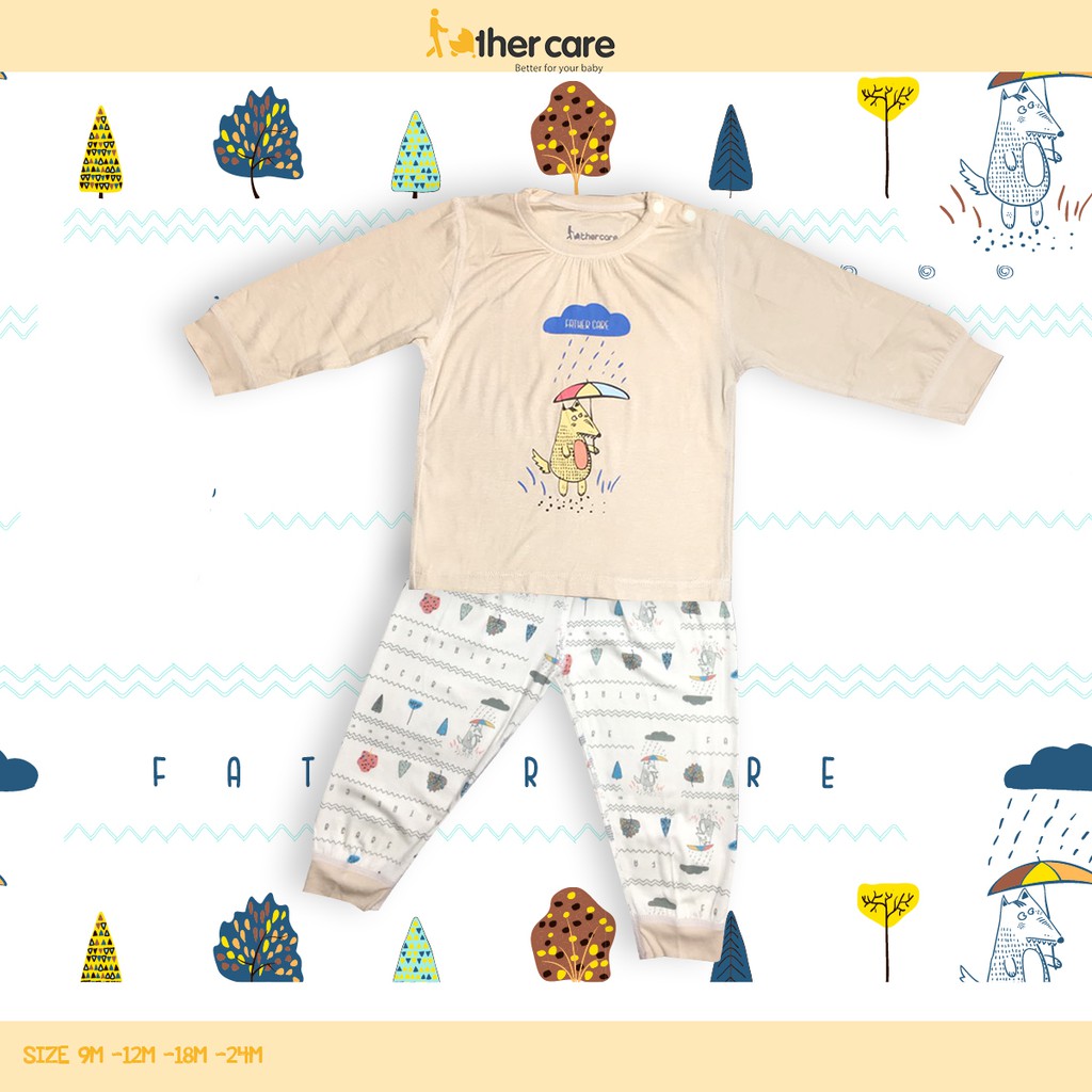 Bộ Quần áo bé gái FatherCare Nhún cổ DT - Cáo  FC858