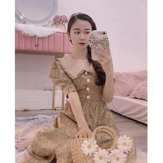 Đầm hoa cổ tiểu thư dáng dài