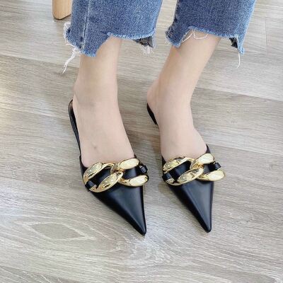 SHU STORE - DÉP SỤC NỮ THỜI TRANG ĐÍNH XÍCH TO MŨI NHỌN