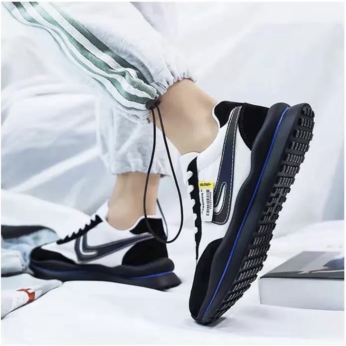 Giày Thể Thao Sneaker Nam Sườn 1 Vạch Phản Quang Kiểu Dáng Xu Hướng Mới