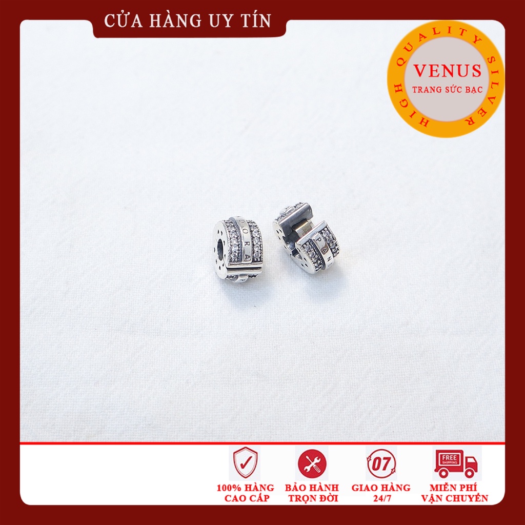 [Charm bạc 925 cao cấp] Charm clip bấm viền nổi- Mã sản phẩm VENUSCL10