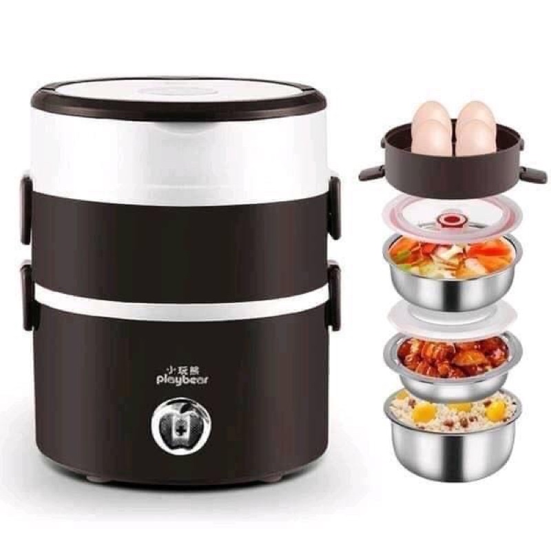 HỘP Ủ CƠM 3 TẦNG CẮM ĐIỆN TIỆN ÍCH