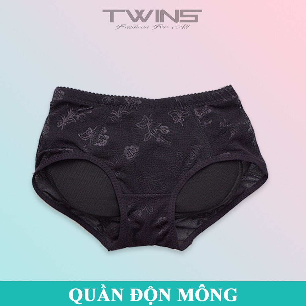 Quần lót nâng độn mông nữ tự nhiên ren cao cấp định hình thông hơi cạp thấp mút tháo rời size 45-60kg