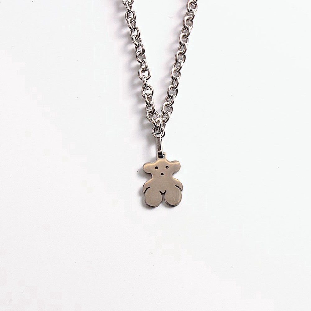 Dây Chuyền Mặt Hình Gấu Bằng Thép Không Gỉ Cho Cặp Đôi