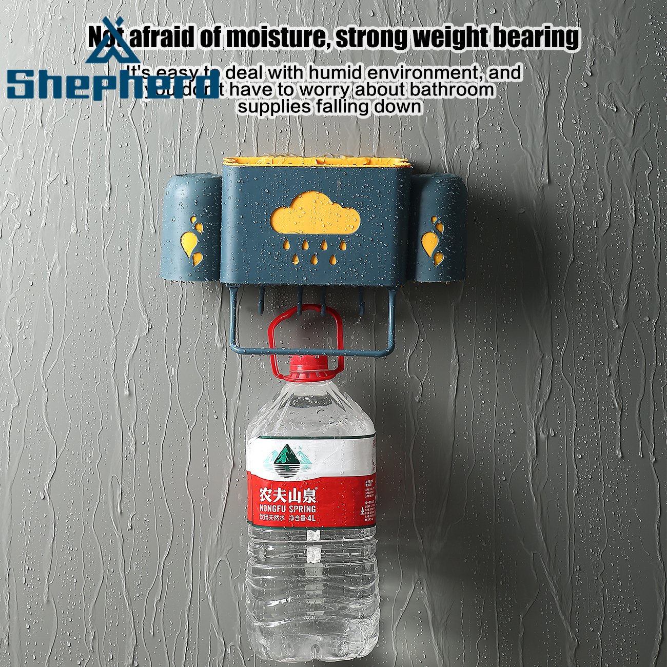 Shepherd Free Punch Wall-Mounted Waterproof Multifunctional Toothbrush Holder Bathroom Shelf