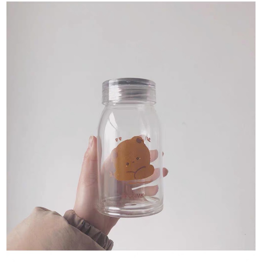 Bình đựng nước thủy tinh họa tiết gấu xinh xắn | BigBuy360 - bigbuy360.vn