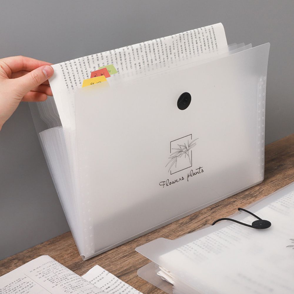 Túi đựng hồ sơ 8 ngăn màu cầu vồng xinh xắn có nút bấm tiện lợi dành cho văn phòng/gia đình/trường học